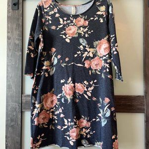Vanilla Bay 3/4 sleeve shift dress